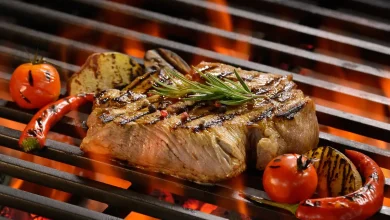 Carne de porc și legume la grătar